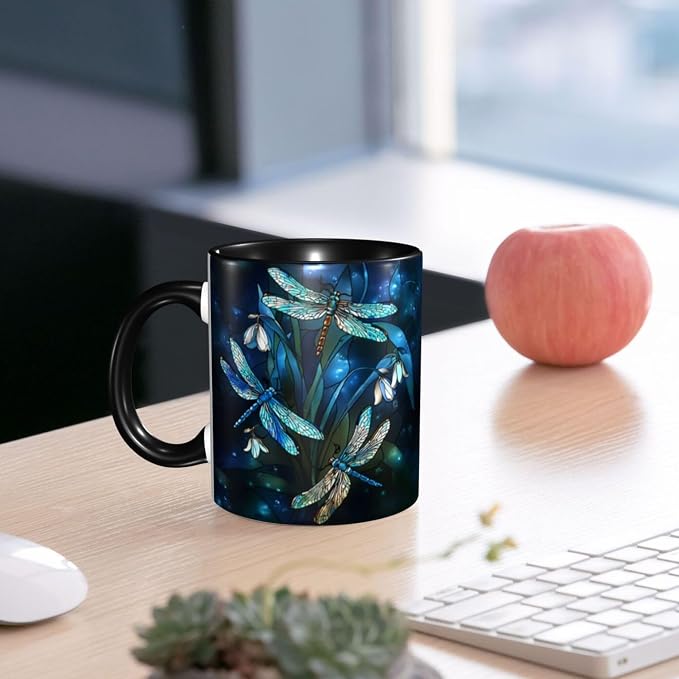Yrebyou Dragonfly Coffee Mug 11oz Ceramic Cup - Image 6