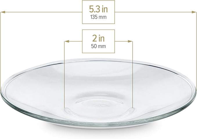 Teabloom Clear Glass Saucers Set of 6 – 5.3 Inch Borosilicate Glass Cup Saucers - Image 3