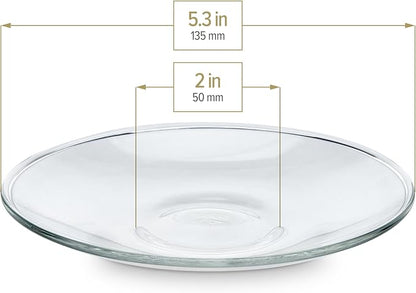 Teabloom Clear Glass Saucers Set of 6 – 5.3 Inch Borosilicate Glass Cup Saucers - Image 3