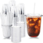 Alaeseje 100 Pack 16 oz Clear Plastic Iced Coffee Cups by Alaeseje
