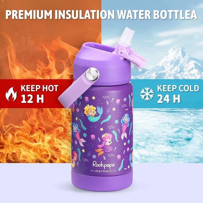 rockpapa 2 Pack Kids Insulated Water Bottle - Image 2