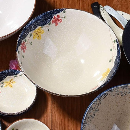 Japanese Retro Ramen Bowls Set of 4 Color Large 8 Inch Ceramic Bowl - Image 7