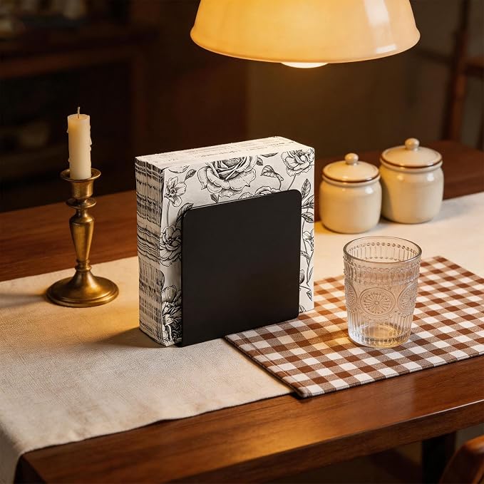 Black Napkin Holder for Table, Acrylic Upright Napkin Dispenser for Kitchen - Image 7