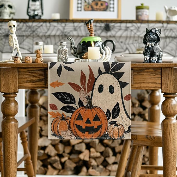 Artoid Mode 210 GSM Halloween Table Runner 13x120 Inch Home Party Decor | - Image 2