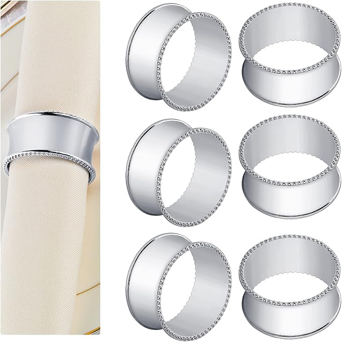 20 Pcs Stainless Steel Bead Side Napkin Rings by frjjthchy
