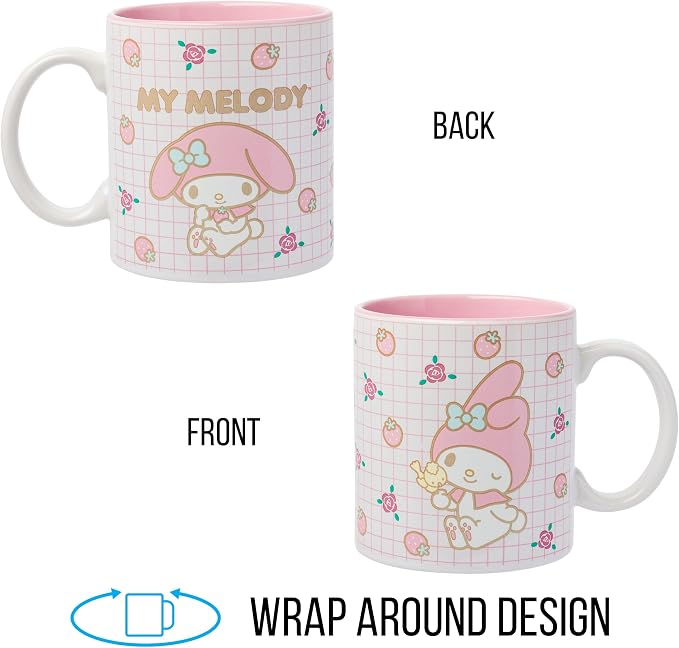 Silver Buffalo Sanrio Hello Kitty and My Melody Duo, Ceramic Mug, 20oz | Hello - Image 5
