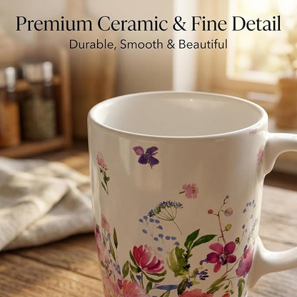Topadorn 17oz Floral Ceramic Coffee Mug - Image 4