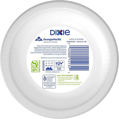 Dixie Small Paper Bowls, 10 Oz, Microwave-Safe, Soak-Proof, Disposable Bowls - Image 7