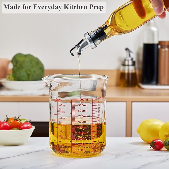 High Borosilicate Glass Measuring Cup-V-Shaped Spout，Glass Measuring Beaker - Image 4