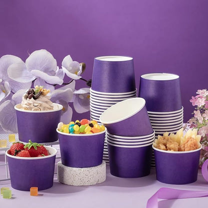Jingmore Paper Ice Cream Cups 9oz Colored Disposable Dessert Bowls - Image 5