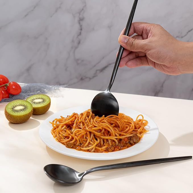 O.C.E. Salad Servers, Stainless Steel Spoon and Fork Sets, Salad Utensils - Image 6
