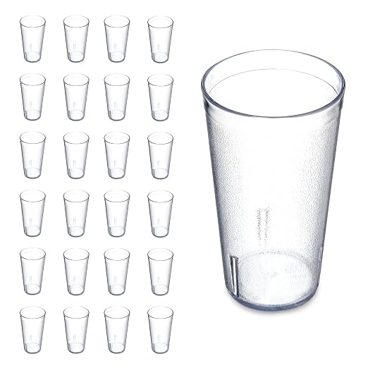 Carlisle FoodService Products Reusable Plastic Cups, 16 oz, 24 Pack | Stackable by CarlisleFoodServiceProducts