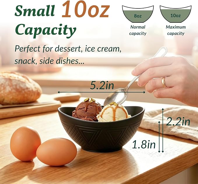 Wheat Straw Bowls 10 OZ Small Bowls Unbreakable Small Serving Bowls - Image 2