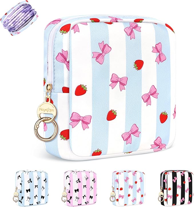 Period Bag for Teen Girls, Canvas Sanitary Napkin Storage Bag by PlaytotheExtreme
