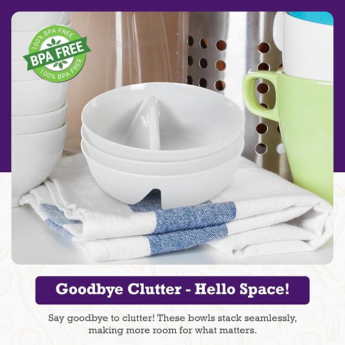 3 Pack - Just Crunch Anti-Soggy Cereal Bowl - Keeps Cereal Fresh & Crunchy | - Image 4