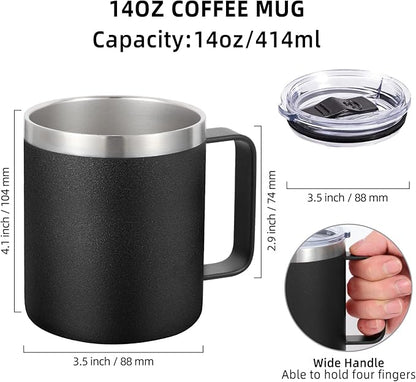 Volhoply 14oz Insulated Stainless Steel Coffee Mug - Image 2