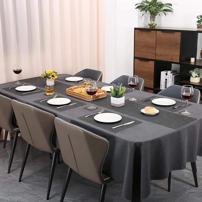 Table Runners 55 Inch Long, Dual-Sided Faux Leather Table Runner | Waterproof - Image 6