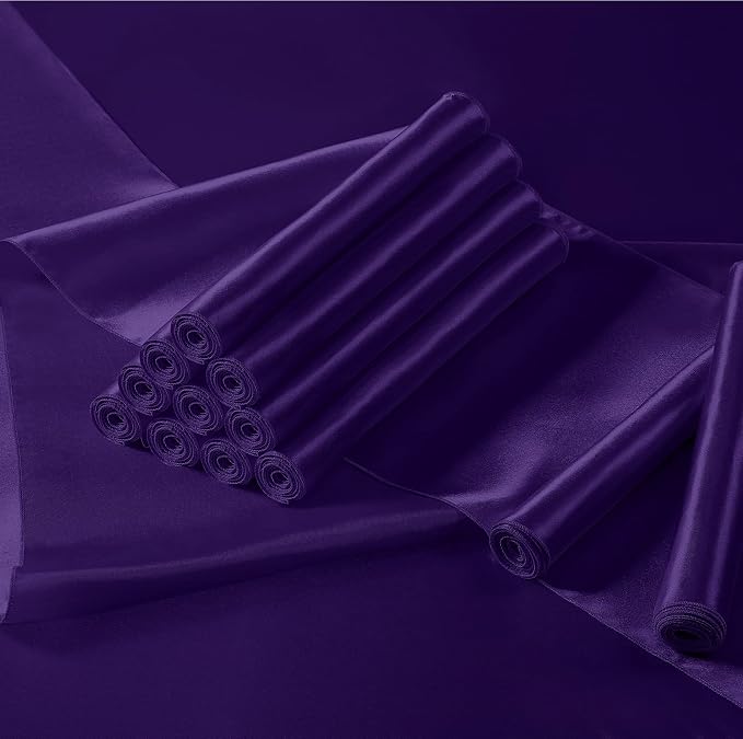 Manyshofu Dark Purple Satin Table Runner 12x108 - Image 7