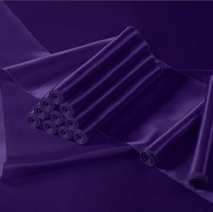 Manyshofu Dark Purple Satin Table Runner 12x108 - Image 7