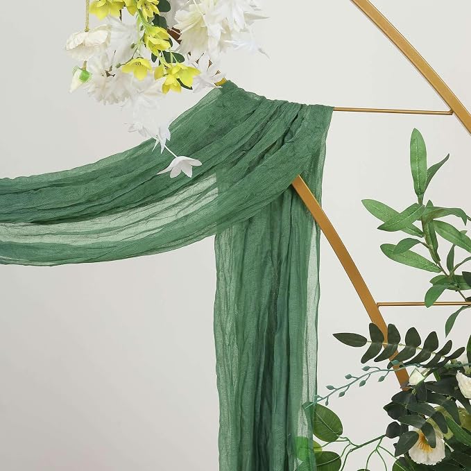 Efavormart 20ft Olive Green Gauze Cheesecloth Wedding Arch Drapery Fabric - Image 6
