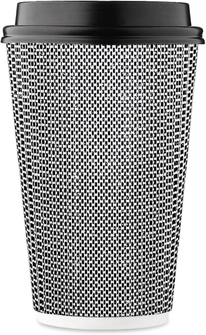 Harvest Pack 16 oz Disposable Coffee Cups, Insulated Ripple Double-Walled Paper by HarvestPackGOURMETSHOWCASE