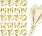 Gold Napkin Rings Set of 20, Round Metal Napkin Ring Holder, Napkin Cloth Holder Rings Gold Halloween Fall Thanksgiving Christmas Valentine Thankful Napkin Rings Coffee Dining Wedding Table Decor