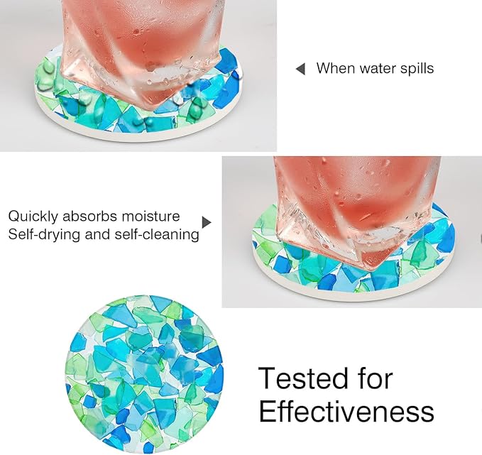 2 Pack Ceramic Coasters for Drinks – Absorbent Stone Coaster - Image 4
