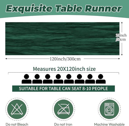 6 Pack Emerald Green Cheesecloth Table Runner 20 x 120 Inch Gauze Table Runner - Image 2