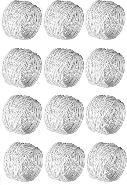 ITOS365 Handmade White Round Mesh Napkin Rings Holder - Image 5