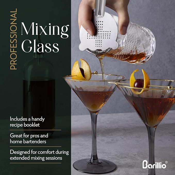 barillio 24 Oz Crystal Cocktail Mixing Glass | Seamless Lead-Free Crystal - Image 4