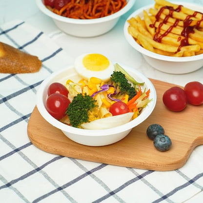 JINVOGREEN 200 Count 12 oz Paper Bowls, Disposable Compostable Bowls Bulk - Image 8