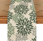 Artoid Mode Green Dahlia Aqua Floral Pinnata Flower Table Runner, Seasonal by ArtoidMode