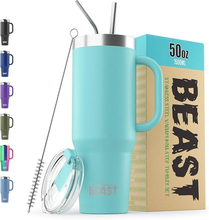 Beast 50 oz Tumbler with Handle Stainless Steel Vacuum Insulated Coffee Ice Cup by GreensSteel