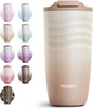 TOURIT 16 oz Insulated Travel Coffee Mug Stainless Steel Tumbler, Khaki | by TOURIT