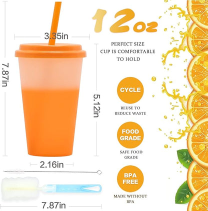 FIEKEICC Color Changing Cups 10Pcs 12oz Plastic Tumblers - Image 3