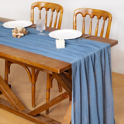 Cheesecloth Table Runner Summer Boho Wedding Shower Party Home Decor | Dusty - Image 2