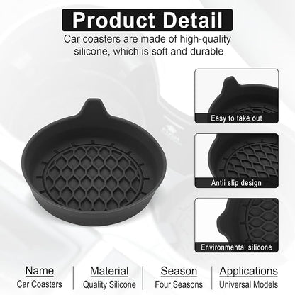 Car Cup Holder Coaster, Silicone Cup Holder Insert, Universal Non-Slip Cup - Image 4