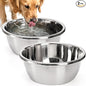 WRINGKIT 2 Pack Large Dog Bowls, 1.5 Gallons Deep Stainless Steel Water Food by WRINGKIT