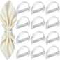 KPOSIYA Napkin Rings Set of 8, Metal Silver Napkin Rings Bulk by KPOSIYA