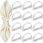 KPOSIYA Napkin Rings Set of 36, Metal Silver Napkin Rings Bulk for Table Settings, D-Shape Napkin Holders Rings for Dinner Table Decor, Easter, Fall,Thanksgiving, Christmas, Party,（Silver 36 pcs）