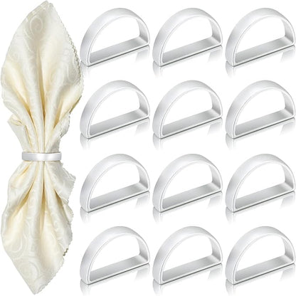 KPOSIYA Napkin Rings Set of 36, Metal Silver Napkin Rings Bulk by KPOSIYA