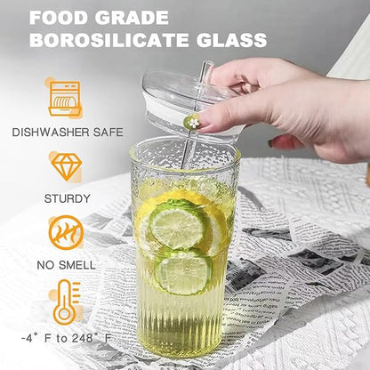 JunVpic Glass Coffee Tumbler, 20 oz Glass Cup - Image 2
