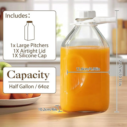 CUCUMI 1 Pack 64 Oz Glass Milk Bottle - Image 3
