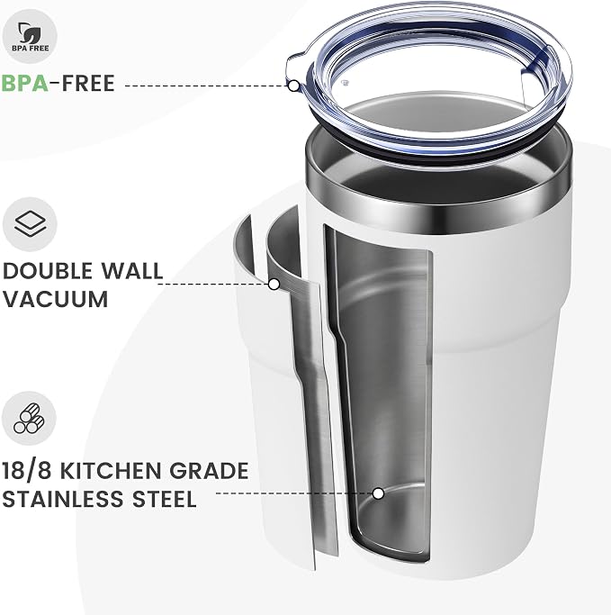 MEWAY 16oz Stainless Steel Tumbler Travel Coffee Mug - Image 3