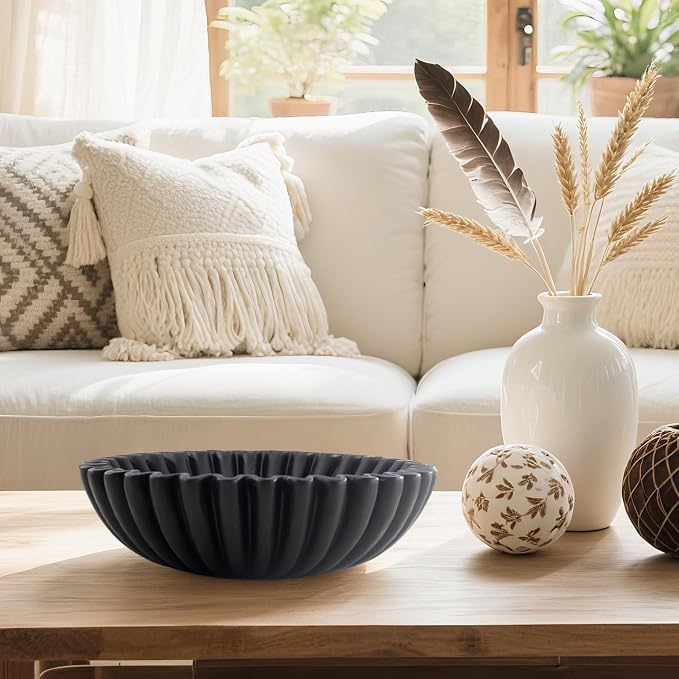 10'' Large Ruffle Decorative Fruit Bowl - Image 3