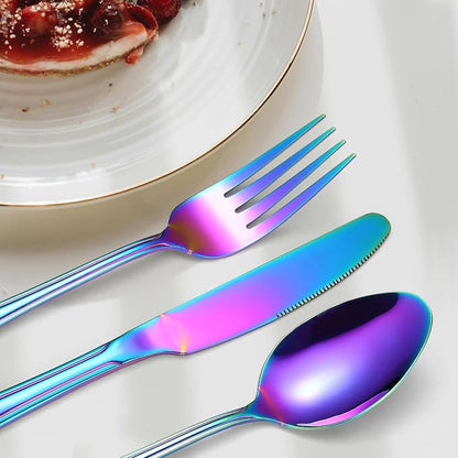 Colorful Forks Spoons Knives Silverware Rainbow Flatware Set - Image 5