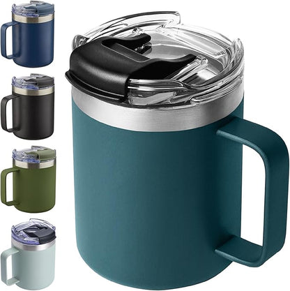12oz Insulated Travel Coffee Mug by ALOUFEA