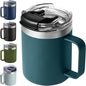 12oz Insulated Travel Coffee Mug by ALOUFEA