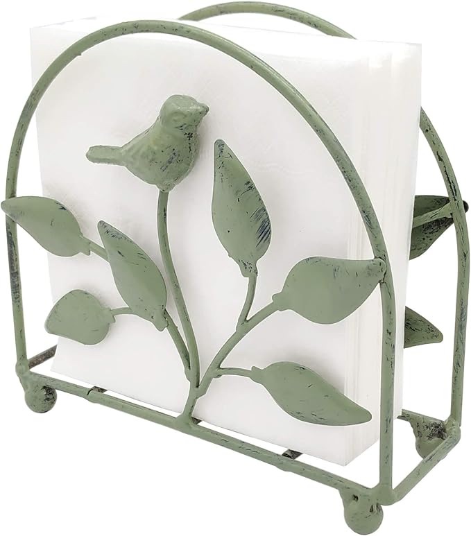 Cast Iron Bird & Tree Classic Napkin Holder/Tabletop Freestanding Tissue by Owlgift