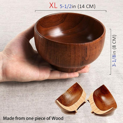Handmade Wood Bowl, for Rice, Decoration - Image 2